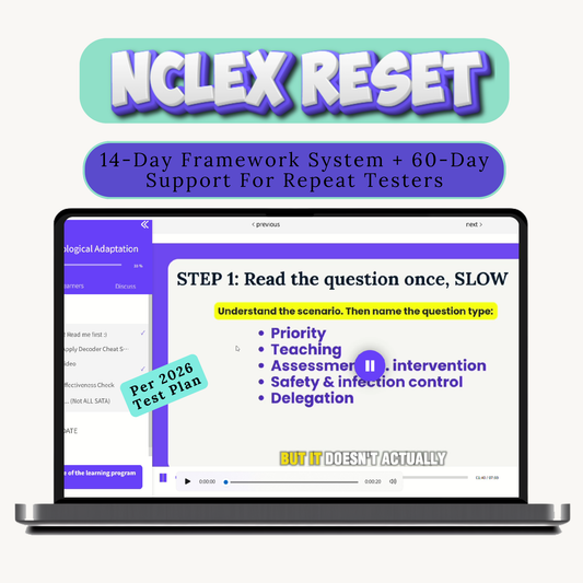 NCLEX RESET™: 14-Day Framework System + 60-Day Support (Repeat Test-Taker Program)